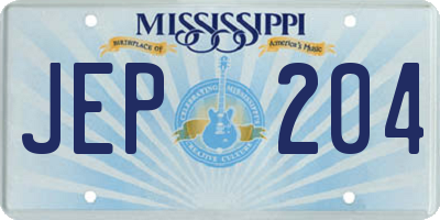 MS license plate JEP204