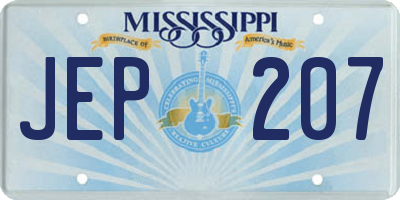 MS license plate JEP207