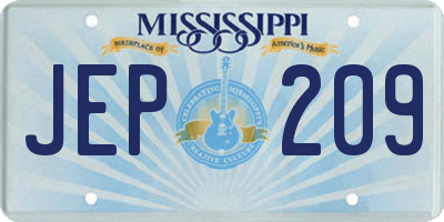 MS license plate JEP209