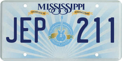 MS license plate JEP211