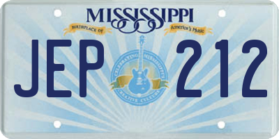 MS license plate JEP212