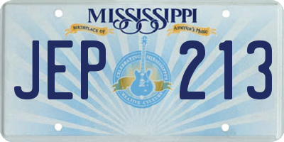 MS license plate JEP213