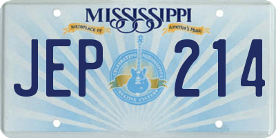 MS license plate JEP214