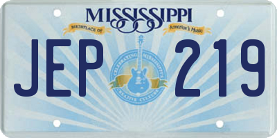 MS license plate JEP219