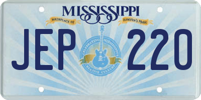MS license plate JEP220