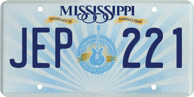 MS license plate JEP221