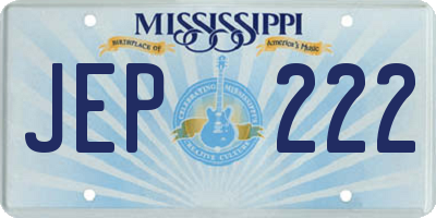 MS license plate JEP222