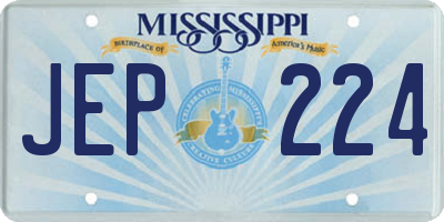 MS license plate JEP224