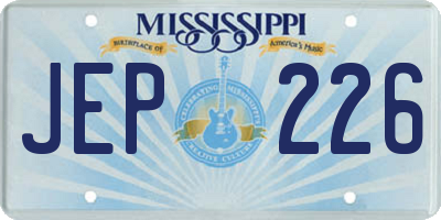 MS license plate JEP226