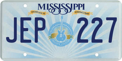 MS license plate JEP227