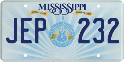 MS license plate JEP232