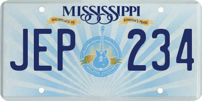 MS license plate JEP234