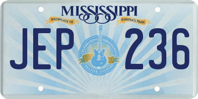 MS license plate JEP236