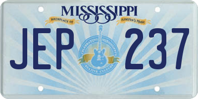 MS license plate JEP237