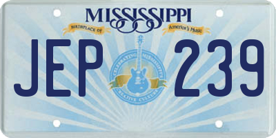 MS license plate JEP239