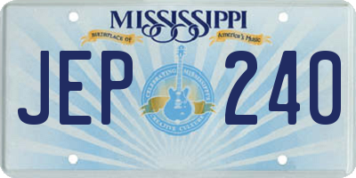 MS license plate JEP240