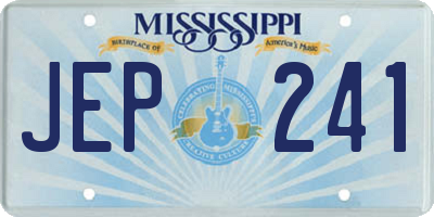 MS license plate JEP241