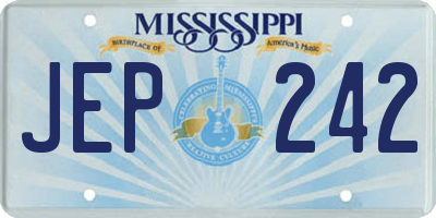 MS license plate JEP242