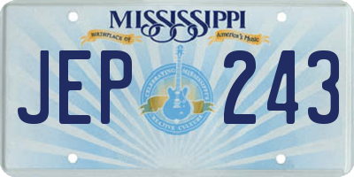 MS license plate JEP243