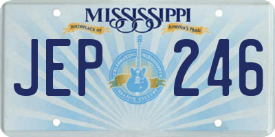MS license plate JEP246