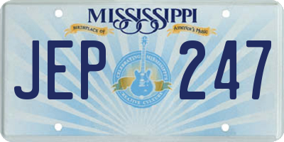 MS license plate JEP247