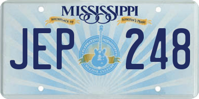MS license plate JEP248
