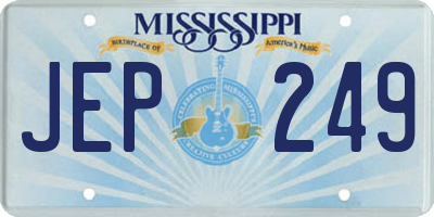 MS license plate JEP249