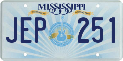 MS license plate JEP251