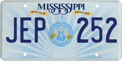 MS license plate JEP252