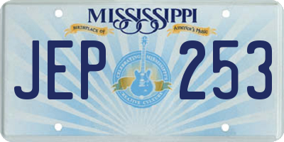 MS license plate JEP253