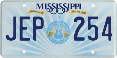 MS license plate JEP254