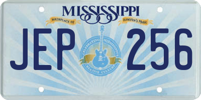 MS license plate JEP256