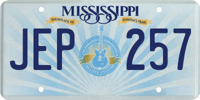 MS license plate JEP257