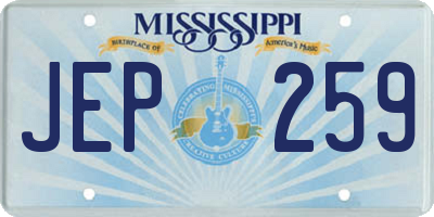 MS license plate JEP259