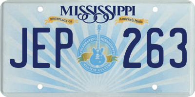 MS license plate JEP263