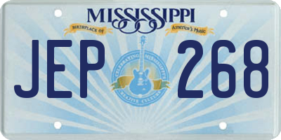 MS license plate JEP268