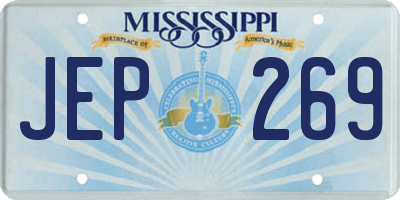 MS license plate JEP269