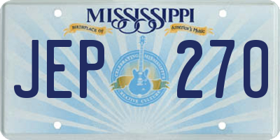 MS license plate JEP270