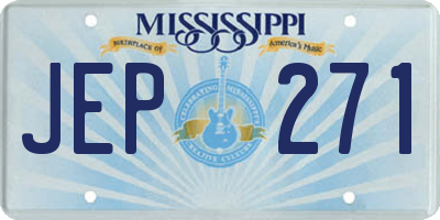 MS license plate JEP271