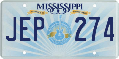 MS license plate JEP274