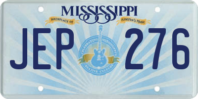 MS license plate JEP276