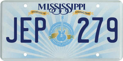 MS license plate JEP279