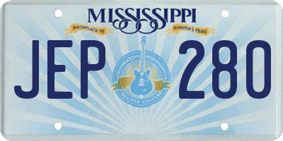 MS license plate JEP280