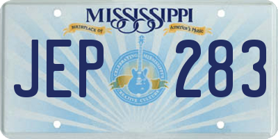 MS license plate JEP283