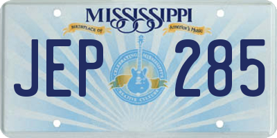 MS license plate JEP285