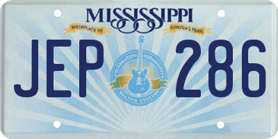 MS license plate JEP286