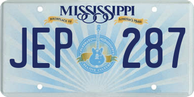 MS license plate JEP287