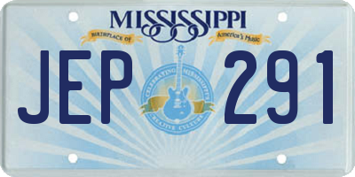 MS license plate JEP291