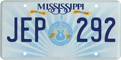 MS license plate JEP292