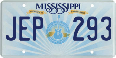 MS license plate JEP293